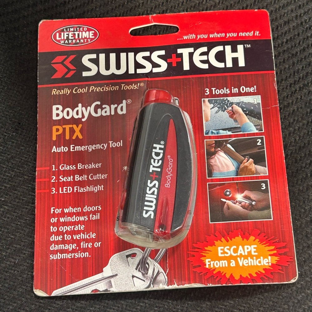 Swiss+Tech Emergency Tool with LED Flashlight